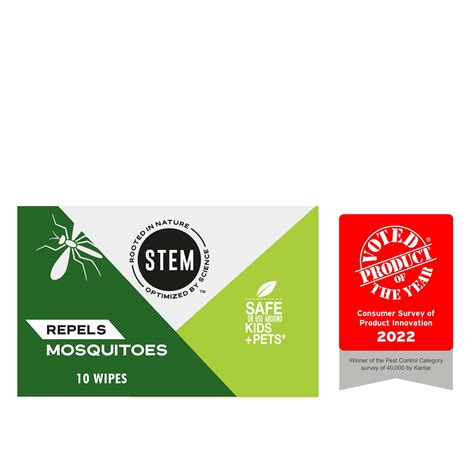 Stem Repels Mosquitoes Mosquito Repellent Wipes With Botanical Extracts 10 Count