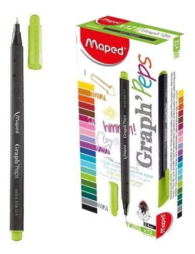 Caneta Fineliner Graph Peps Maped Mm Unidade Cor Da Tinta Green