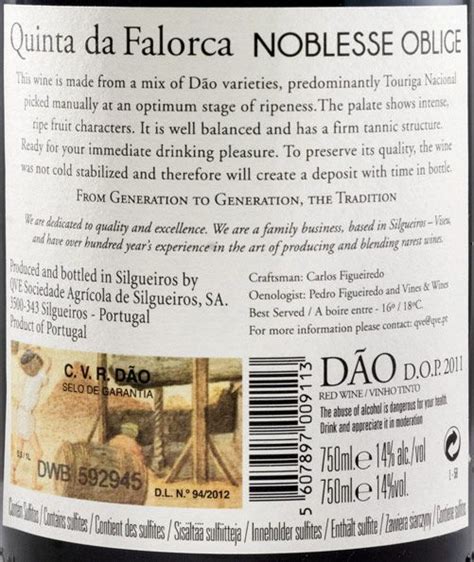 Quinta Da Falorca Noblesse Oblige Tinto