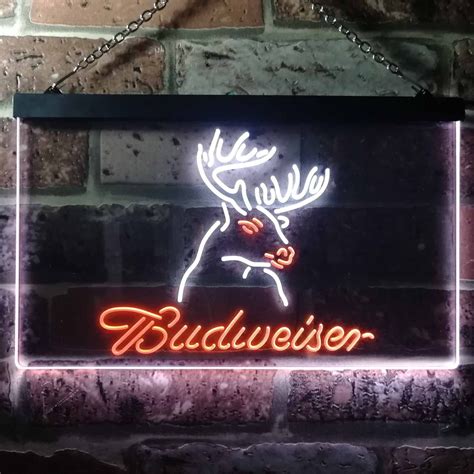 Budweiser Deer 2 Neon Like Led Sign Dual Color Safespecial