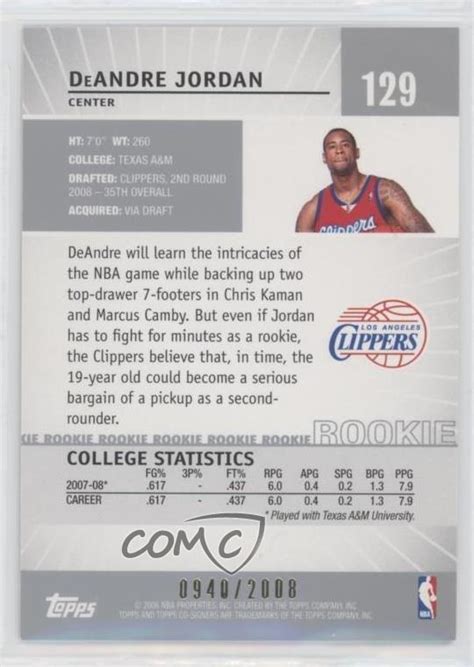 Topps Co Signers Deandre Jordan Rookie Rc Ebay