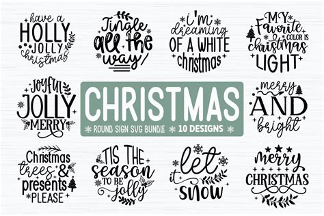 Christmas Round Sign Svg Bundle Graphic By Akazaddesign · Creative Fabrica