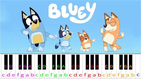 Bluey Theme Song (Ludo Studios Bluey) | Piano Letter Notes