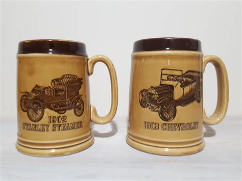 Set Of 6 Vintage Antique Cars Beer Mugs Japan Lot Of Etsy