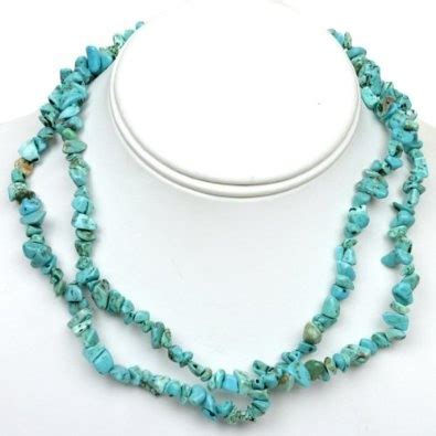 Gem Stone King Inch Simulated Turquoise Chip Necklace Carat