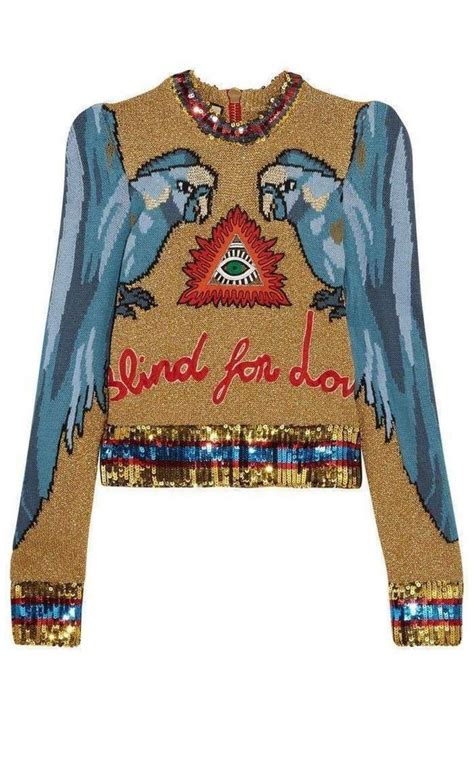 Gucci Sequin Embellished Intarsia Knitted Sweater Grailed