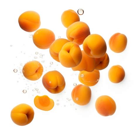 Premium Ai Image Floating Apricots Isolated On A White Background