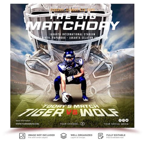 Premium Psd Customizable Football Matchday Schedule Poster Template