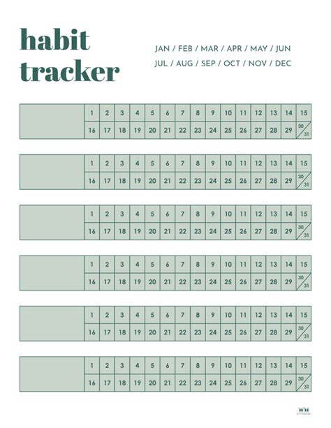 Habit Trackers 15 Free Printables Printabulls