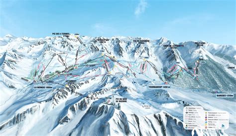 Plan Des Pistes Grand Tourmalet Pic Du Midi La Mongie Bar Ges