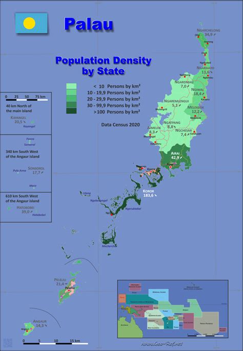 Palau Country Data Links And Map By Administrative Structure