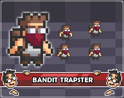 2D Pixel Art Bandit Trapster Sprites By Elthen S Pixel Art Shop