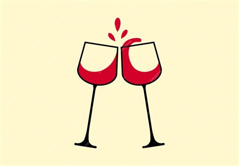 Premium Vector Wine Cheers Simple Icon Flat Vector Illustration