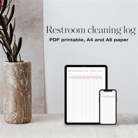 Restroom Cleaning Log Template Printable Cleaning Log Made For You Checklist Bathroom