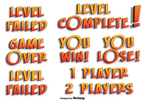 Game Vector Text Labels 106908 Vector Art At Vecteezy