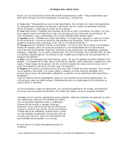 Leyenda Del Arco Iris Pdf Arco Iris Cielo