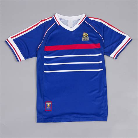 France 1998 Home Short Sleeve Maillot Retro Jersey Free Shipping