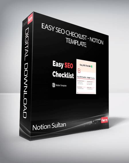 Notion Sultan Easy Seo Checklist Notion Template Course Farm