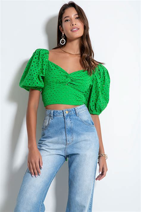 BLUSA CROPPED LAISE ELISABETE VERDE