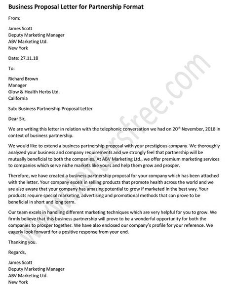 How To Write A Proposal Letter For Business Partnership The