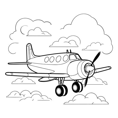 Premium Vector Airplane Flying In The Clouds Icon Cartoon Vector