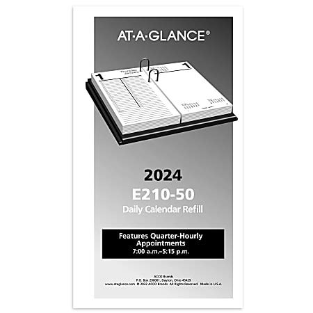 2024 AT A GLANCE Daily Loose Leaf Desk Calendar Refill 4 12 X 8 January