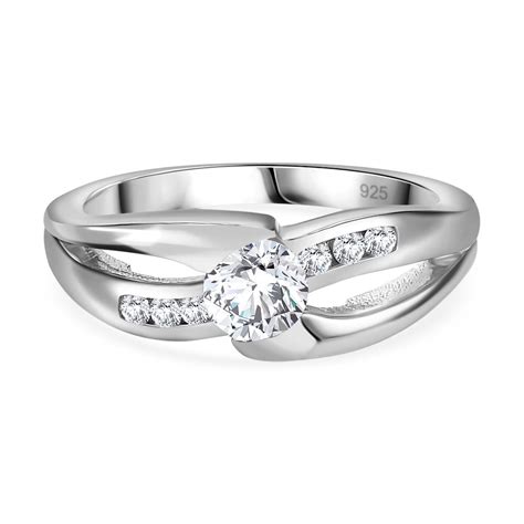 Moissanit Ring 925 Silber rhodiniert Größe 21 00 ca 0 62 ct SHOPLC