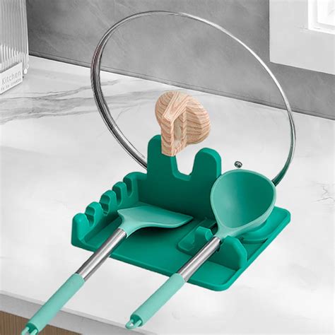 Amazon Drescu Silicone Spoon Holder Spoon Rest With Lid Holder For