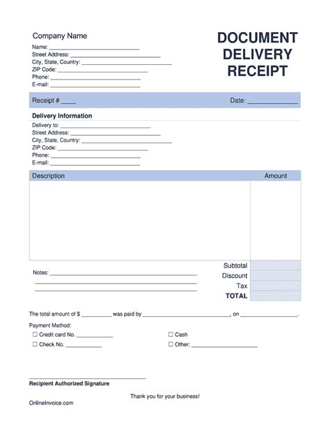 Delivery Receipt Form Fill Online Printable Fillable Blank Pdffiller