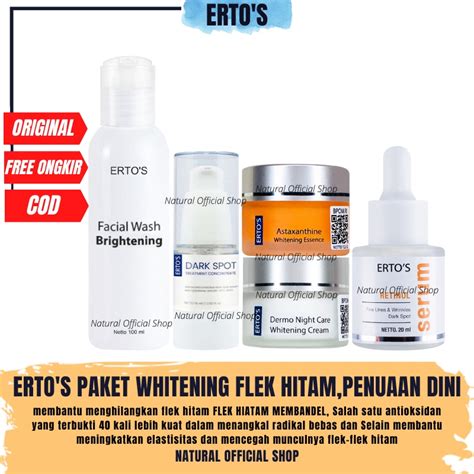 Jual Ertos Paket Whitening Anti Flek Hitam Dan Penuaan Dini In