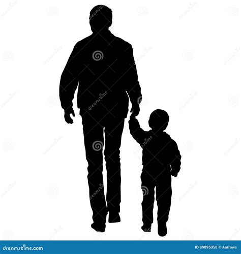 Silhouette De Famille Heureuse Sur Un Fond Blanc Illustration De