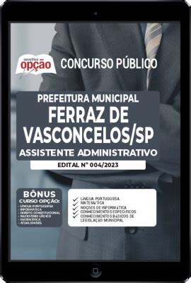 Apostila Prefeitura De Ferraz De Vasconcelos SP Em PDF Assistente