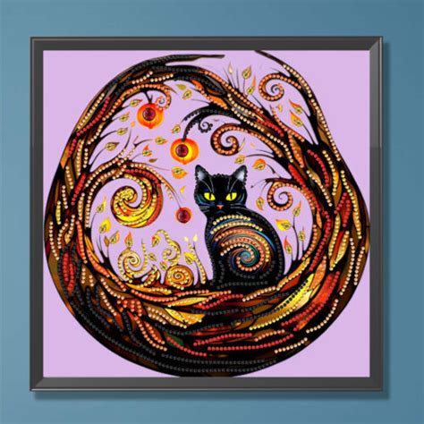 It D Diy Partial Special Shaped Drill Diamond Painting Black Cat