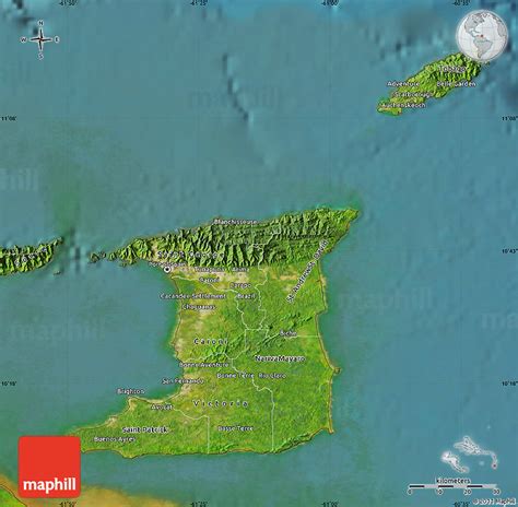 Satellite Map Of Trinidad And Tobago