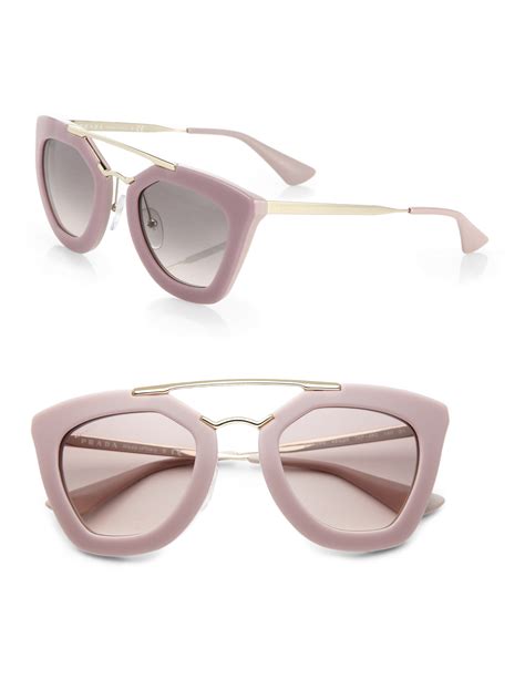 Prada 49mm Angular Frame Sunglasses In Pink Lyst