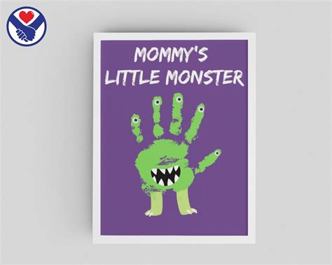 Mommys Little Monster Handprint Art Monster Handprint Printable Craft