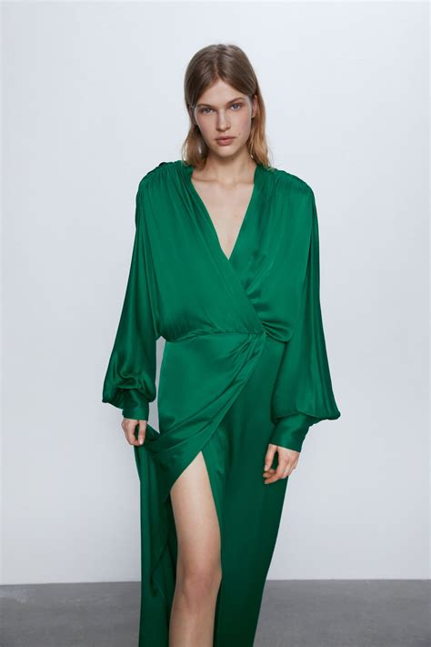 Venta Vestido De Zara Verde En Stock