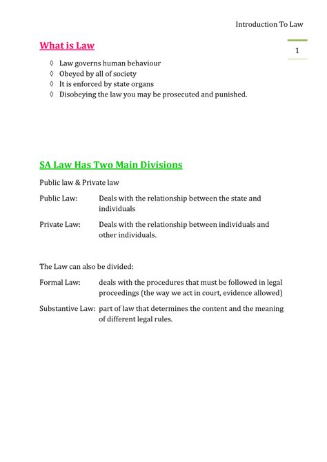 Ilw Introduction To Law Summary What Is Law Law Governs Human