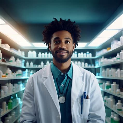 Premium Photo Pharmacy Professionalism Afro American Male Pharmacist