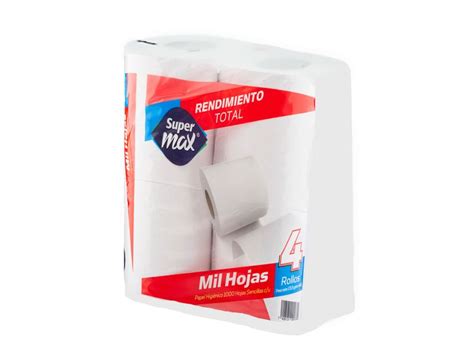 Comprar Papel Higienico Marca Supermax 1000 Hojas 4 Rollos Walmart