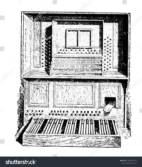 Organ Keyboard That Operates Mechanism Controlling Stock Vector ...