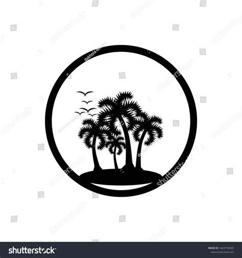 Collection Silhouette Palm Coconut Tree Stock Vector Royalty Free