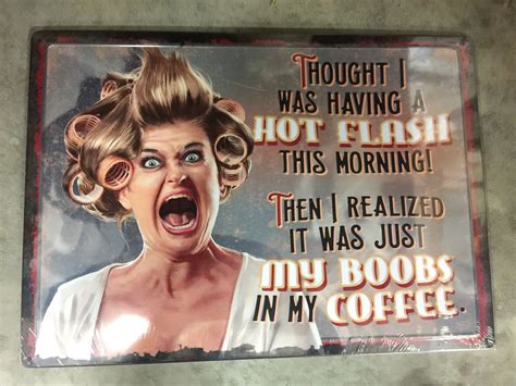 Tin Sign Hot Flash Hot Flashes Retro Tin Signs Funny Signs