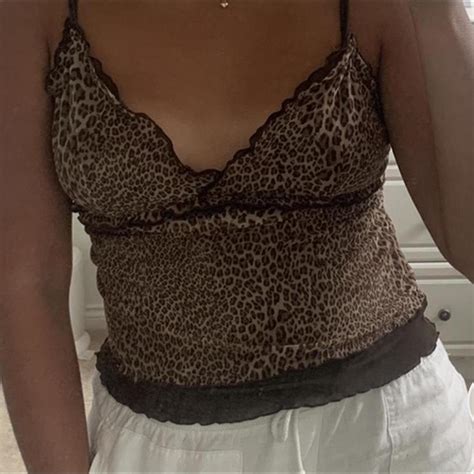 Intimissi Y K Leopard Print Lingerie Mesh Overlay Depop