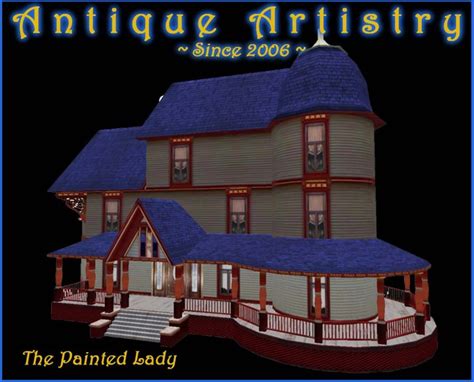 life marketplace prefab mesh painted lady mansion  antique