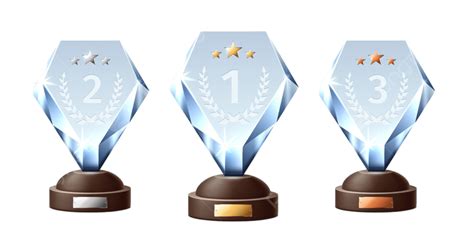 Crystal Trophy Vector Hd Images Crystal Trophies Trophy Realistic