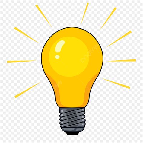 Glowing Light Bulb PNG Picture, Cartoon Glowing Yellow Light Bulb ...