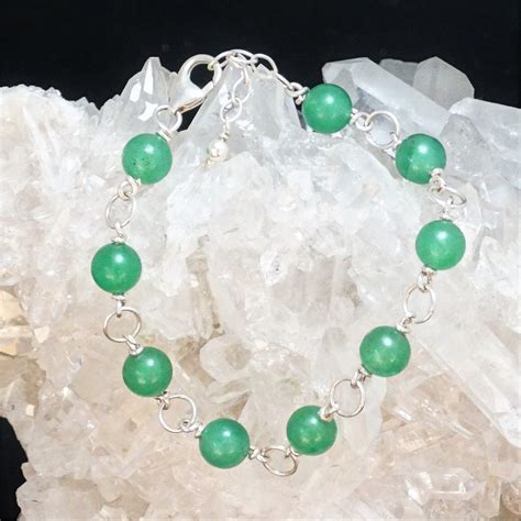 Pulsera De Cuarzo Verde Y Plata De Ley El Taller De Los Minerales