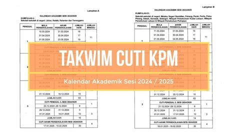 Takwim Cuti 2024 2025 Kalendar Akademik Sekolah KPM