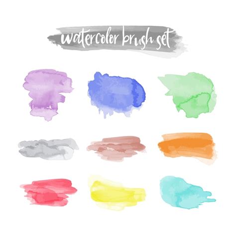 Premium Vector Watercolor Colorful Stains Isolated On White Background